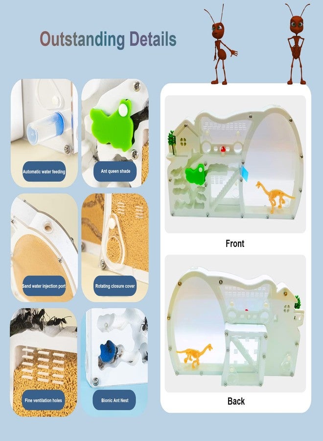 EXBEPE Large Sand Ant Farm Castle,Ant Habitat with Dinosaur Digging to Study Ant Colony Ecosystem Behavior,Science Educational Gift for Kids - Image 4